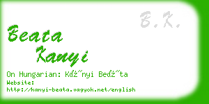 beata kanyi business card